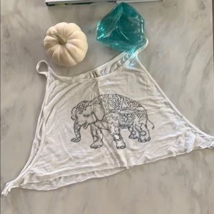 Elephant print soft crop top